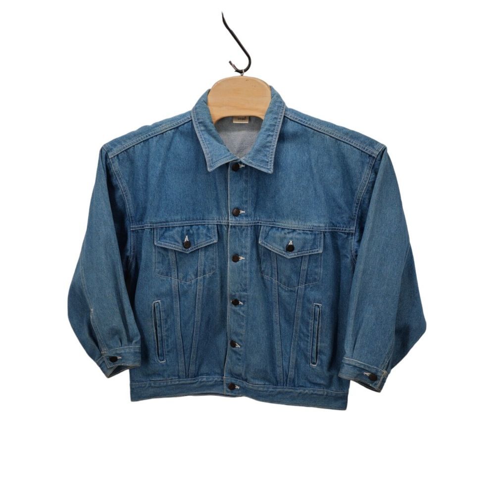 Disney Store VTG Denim Jean Jacket Blue Trucker Sz XL Mickey Friends Heavyweight - Picture 2 of 13